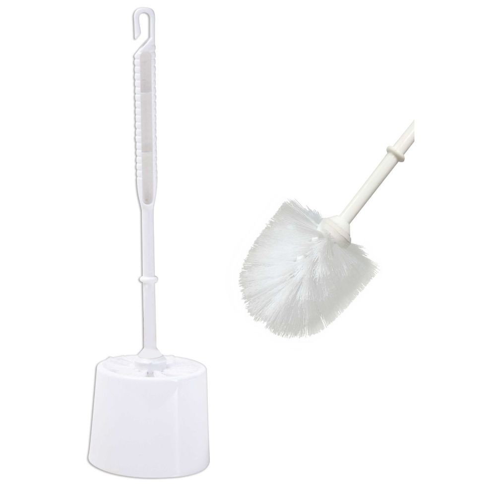 White toilet brush sale set