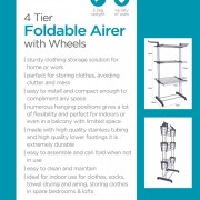 Clothes Airer w/Wheels 6 Arm