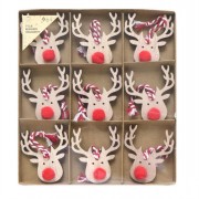 Reindeer Pom Pom Decs 9pc