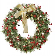 Wreath 10in Star Tinsel Bow