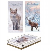 Cards Box Xmas Lux Deer/Fox